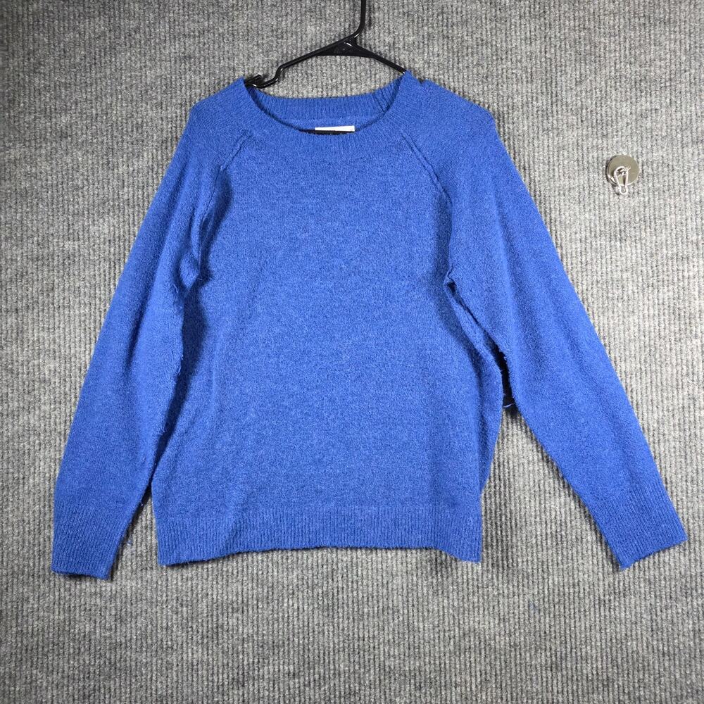 Sonoma Blue Knit Sweater Womens M Crew Neck Raglan Sleeve Soft